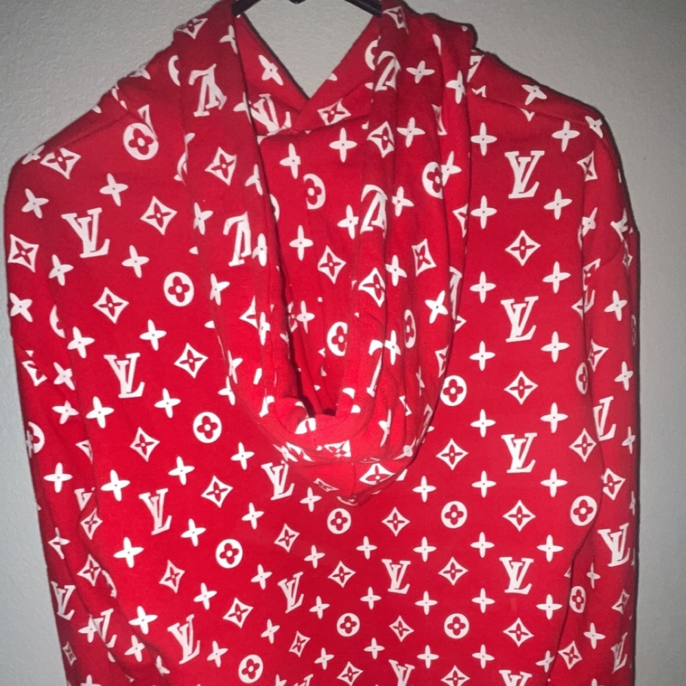 Supreme Louis Vuitton red hoodie